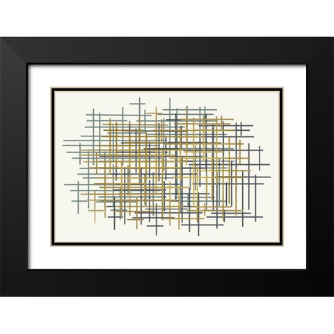 Grids Black Modern Wood Framed Art Print with Double Matting by Kimberly, Allen