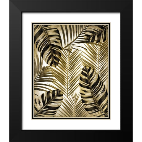 Gold Palm 2 Black Modern Wood Framed Art Print with Double Matting by Allen, Kimberly