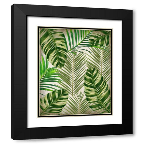 Palms 1 Black Modern Wood Framed Art Print with Double Matting by Allen, Kimberly