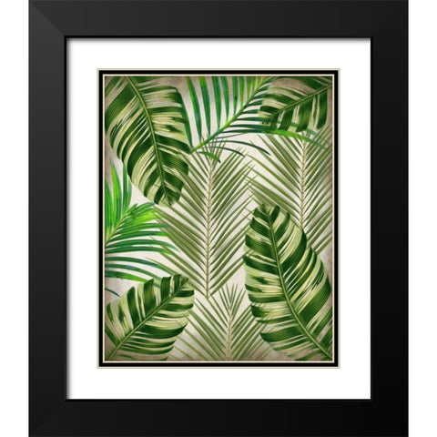 Palms 1 Black Modern Wood Framed Art Print with Double Matting by Allen, Kimberly