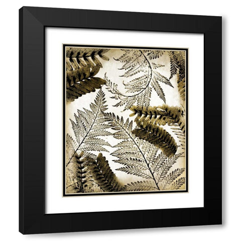 Gold Palm 1 Black Modern Wood Framed Art Print with Double Matting by Allen, Kimberly