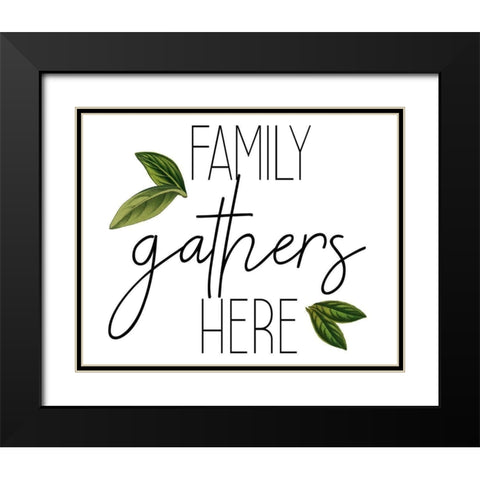 Family Gathers 1 Black Modern Wood Framed Art Print with Double Matting by Kimberly, Allen