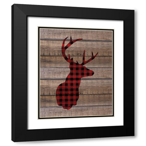 Buck Christmas 1 Black Modern Wood Framed Art Print with Double Matting by Kimberly, Allen