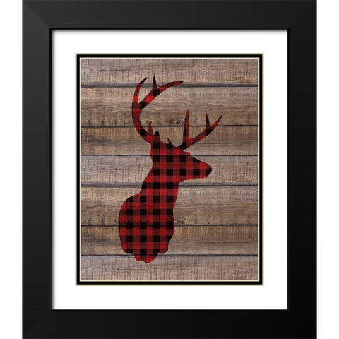 Buck Christmas 1 Black Modern Wood Framed Art Print with Double Matting by Kimberly, Allen