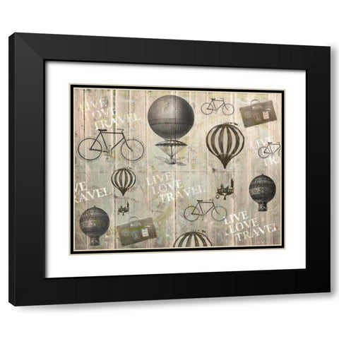 Live Love Travel Black Modern Wood Framed Art Print with Double Matting by Allen, Kimberly