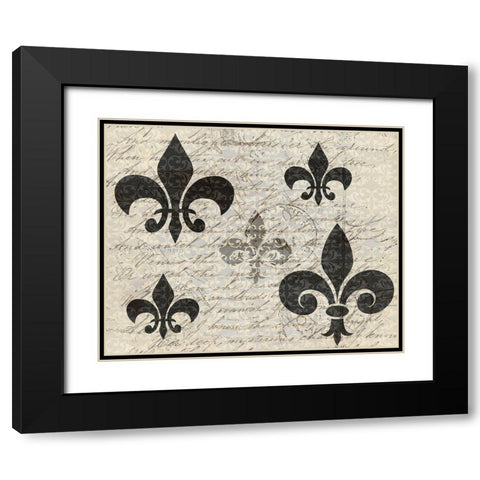 Fleur Writtings Black Modern Wood Framed Art Print with Double Matting by Kimberly, Allen