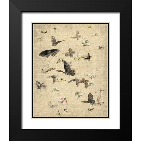Butterflies in Flight 1 Black Modern Wood Framed Art Print with Double Matting by Kimberly, Allen