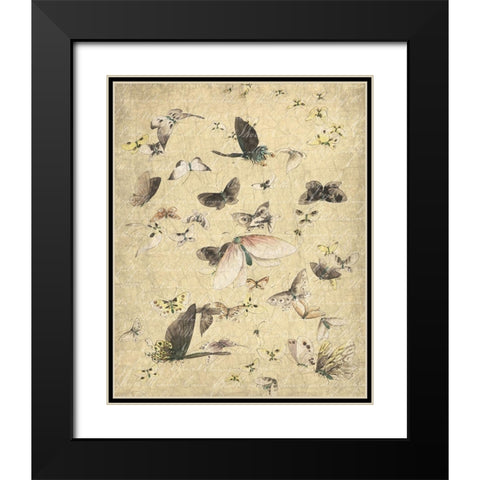 Butterflies in Flight 2 Black Modern Wood Framed Art Print with Double Matting by Kimberly, Allen
