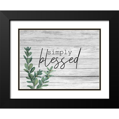 Simply Blessed Black Modern Wood Framed Art Print with Double Matting by Kimberly, Allen