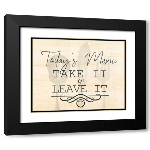 Menu Black Modern Wood Framed Art Print with Double Matting by Kimberly, Allen