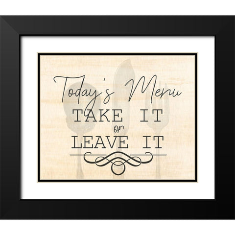 Menu Black Modern Wood Framed Art Print with Double Matting by Kimberly, Allen