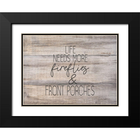 Fireflies Black Modern Wood Framed Art Print with Double Matting by Kimberly, Allen