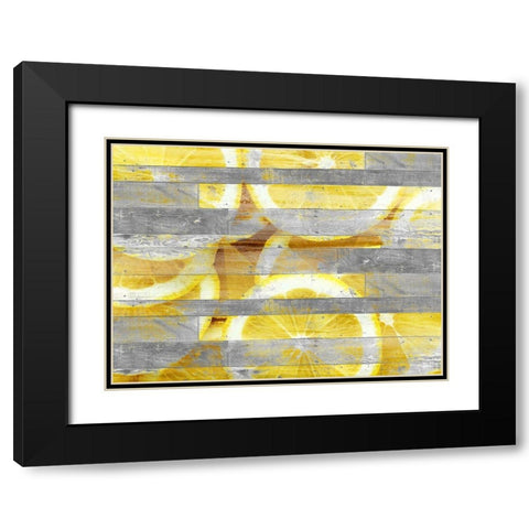 Lemon Slice Black Modern Wood Framed Art Print with Double Matting by Kimberly, Allen
