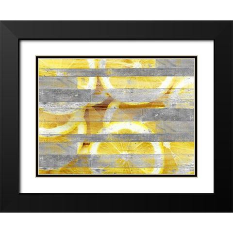 Lemon Slice Black Modern Wood Framed Art Print with Double Matting by Kimberly, Allen