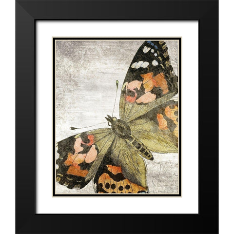 Vintage Butterfly 2 Black Modern Wood Framed Art Print with Double Matting by Kimberly, Allen