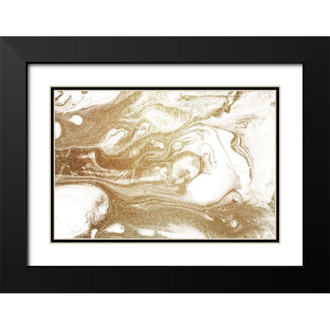 Golden Swirl Black Modern Wood Framed Art Print with Double Matting by Kimberly, Allen