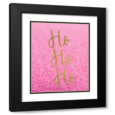 HO HO HO Pink Black Modern Wood Framed Art Print with Double Matting by Kimberly, Allen