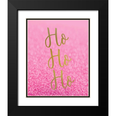 HO HO HO Pink Black Modern Wood Framed Art Print with Double Matting by Kimberly, Allen