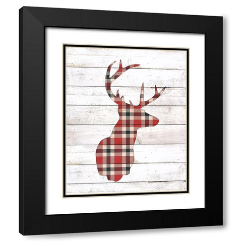 Plaid Silhouette Black Modern Wood Framed Art Print with Double Matting by Kimberly, Allen