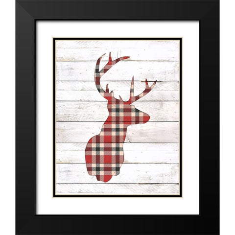 Plaid Silhouette Black Modern Wood Framed Art Print with Double Matting by Kimberly, Allen