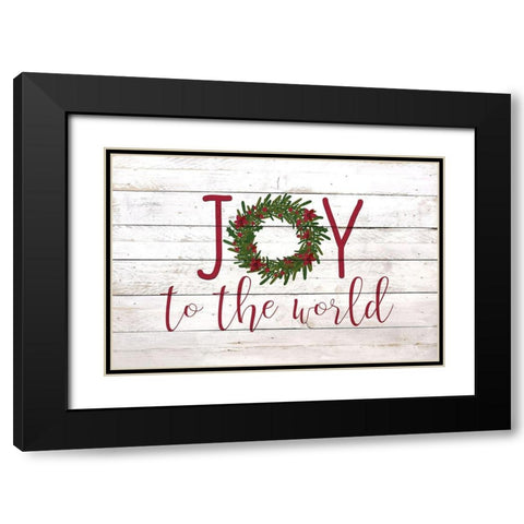 Joy to the World Black Modern Wood Framed Art Print with Double Matting by Kimberly, Allen