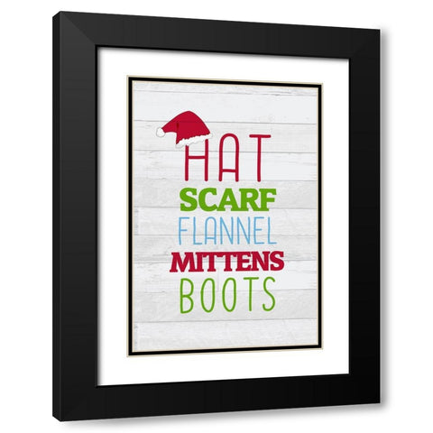 Hat Flannel Black Modern Wood Framed Art Print with Double Matting by Kimberly, Allen