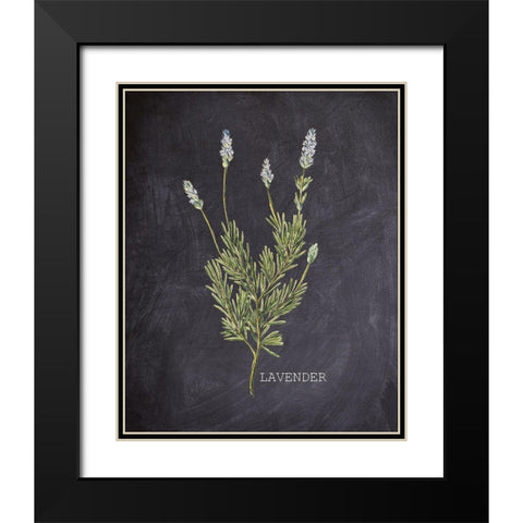 Blackboard Herbs 1 Black Modern Wood Framed Art Print with Double Matting by Kimberly, Allen