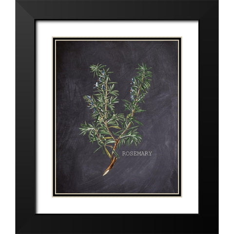 Blackboard Herbs 2 Black Modern Wood Framed Art Print with Double Matting by Kimberly, Allen