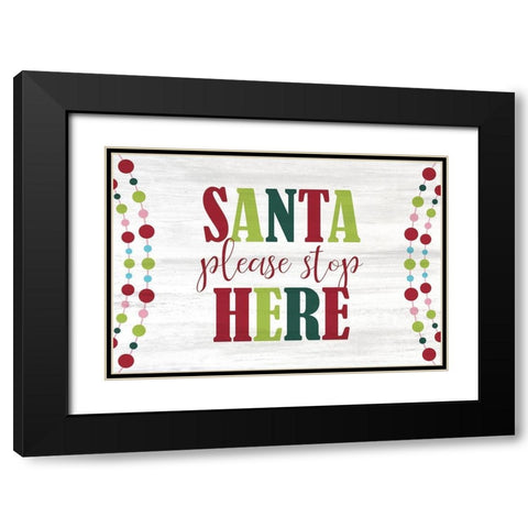 Santa Please Black Modern Wood Framed Art Print with Double Matting by Kimberly, Allen