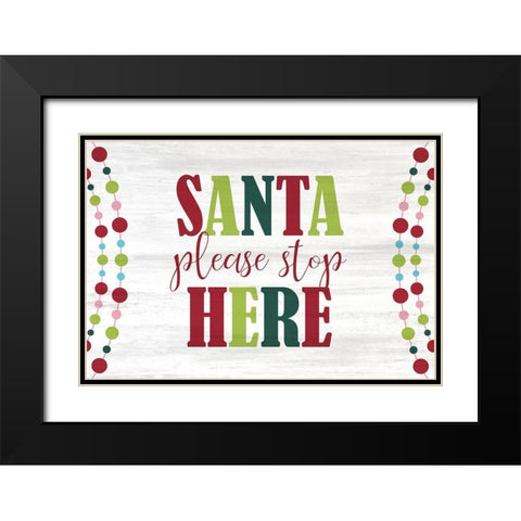 Santa Please Black Modern Wood Framed Art Print with Double Matting by Kimberly, Allen