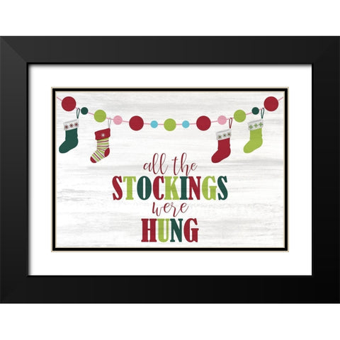 All the Stockings Black Modern Wood Framed Art Print with Double Matting by Kimberly, Allen