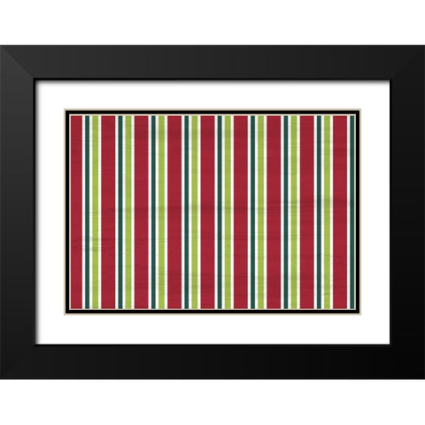 Tis the Season Pattern Black Modern Wood Framed Art Print with Double Matting by Kimberly, Allen