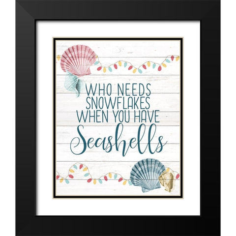 Have Seashells Black Modern Wood Framed Art Print with Double Matting by Kimberly, Allen