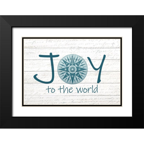 Joy Compass Black Modern Wood Framed Art Print with Double Matting by Kimberly, Allen