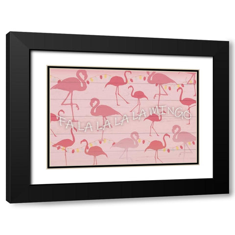 Fa La La La La Mingo Black Modern Wood Framed Art Print with Double Matting by Kimberly, Allen