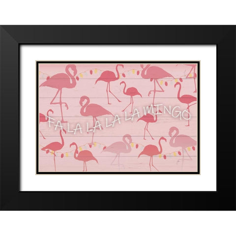 Fa La La La La Mingo Black Modern Wood Framed Art Print with Double Matting by Kimberly, Allen