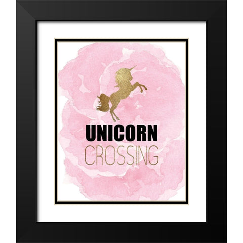 Unicorn Crossing Black Modern Wood Framed Art Print with Double Matting by Kimberly, Allen