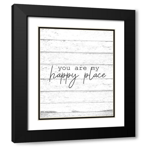 Happy Place Black Modern Wood Framed Art Print with Double Matting by Kimberly, Allen