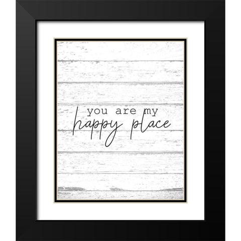 Happy Place Black Modern Wood Framed Art Print with Double Matting by Kimberly, Allen