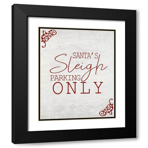 Sleigh Parking Black Modern Wood Framed Art Print with Double Matting by Kimberly, Allen