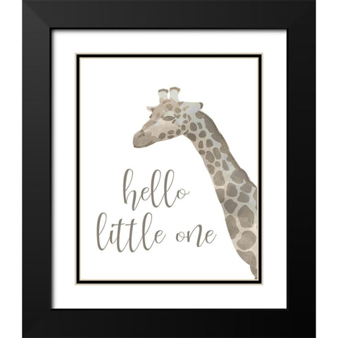 Hello Little One Taupe Black Modern Wood Framed Art Print with Double Matting by Kimberly, Allen