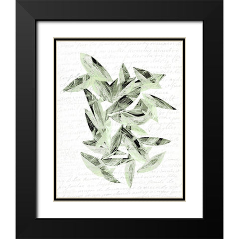 Falling Leaves 2 Black Modern Wood Framed Art Print with Double Matting by Kimberly, Allen