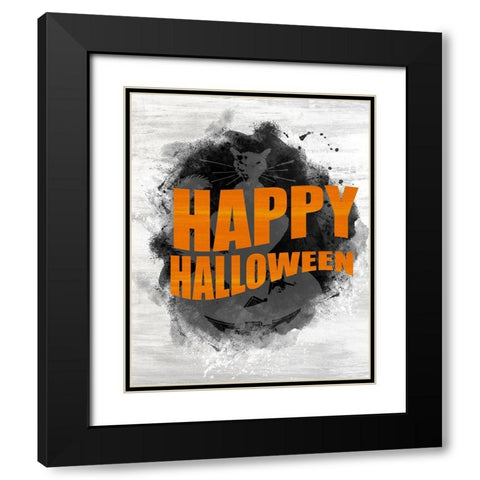 Happy Halloween Black Modern Wood Framed Art Print with Double Matting by Kimberly, Allen