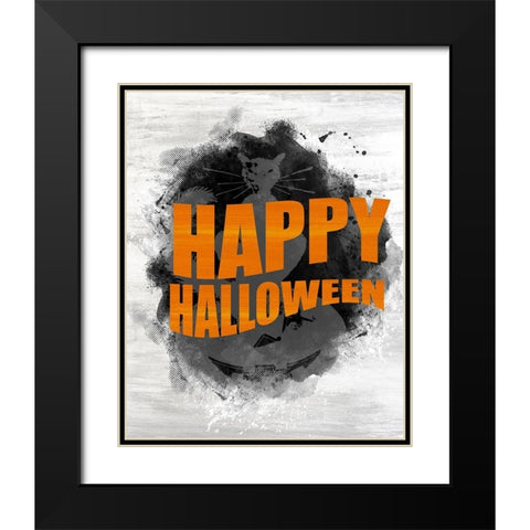 Happy Halloween Black Modern Wood Framed Art Print with Double Matting by Kimberly, Allen