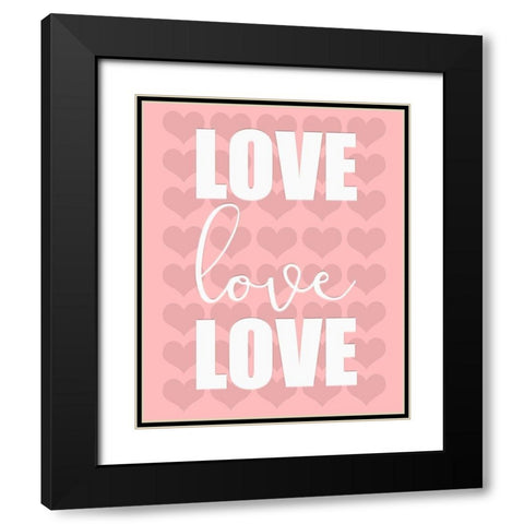 Love 1 Black Modern Wood Framed Art Print with Double Matting by Kimberly, Allen