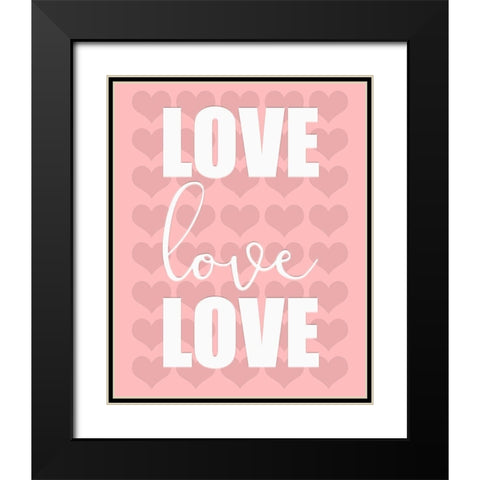 Love 1 Black Modern Wood Framed Art Print with Double Matting by Kimberly, Allen