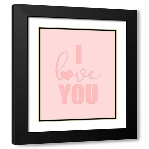 Love 2 Black Modern Wood Framed Art Print with Double Matting by Kimberly, Allen