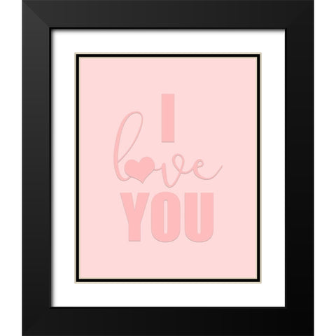 Love 2 Black Modern Wood Framed Art Print with Double Matting by Kimberly, Allen