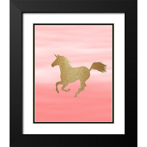 Ombre Pink 3 Black Modern Wood Framed Art Print with Double Matting by Kimberly, Allen