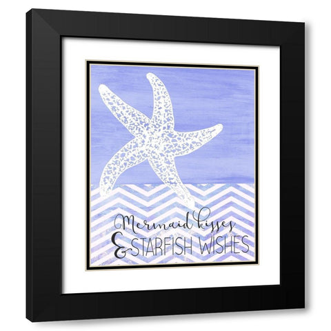 Mermaid Kisses Black Modern Wood Framed Art Print with Double Matting by Kimberly, Allen